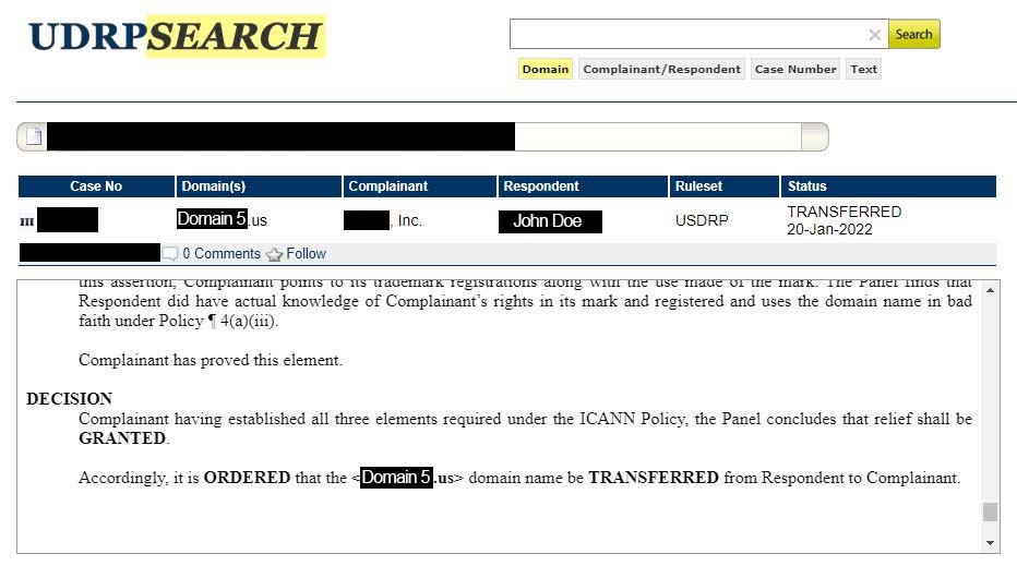 Legal notes pertaining to domain 5