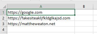 Three example domains in a CSV file